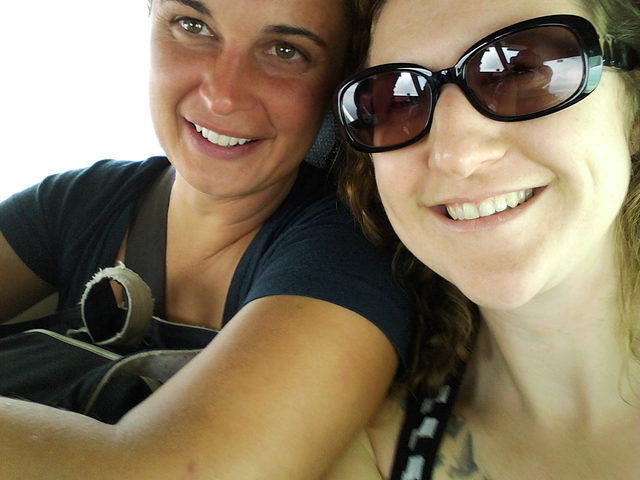 Julia and Megan on Plane