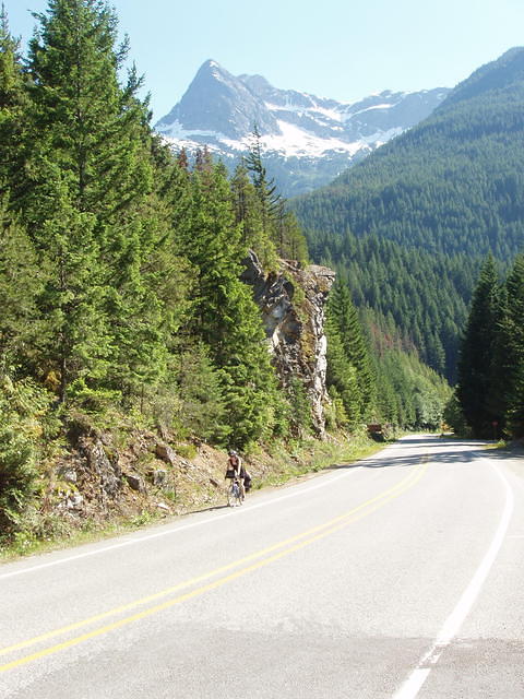 Megan going up the big hill before the really big hills