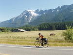 Megan next to Mountains