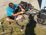 greg's patch melted to his tire